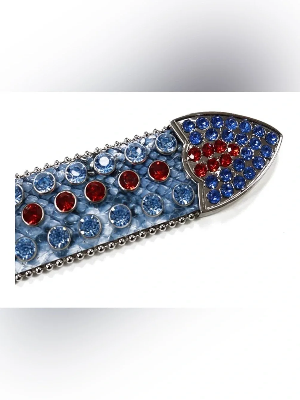 ZHCWT | women’s Red & Blue rhinestone western belt.